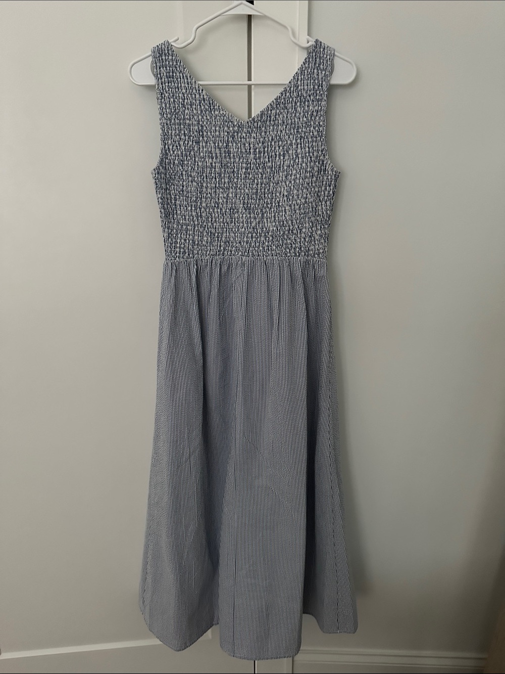 Cora Dress Blue Seersucker by Marea - Picture 4 of 5